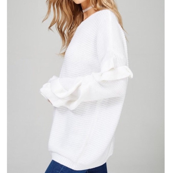 Host Pick 🥇 1 Large left 🌻 Ruffle Sleeve Sweater - Picture 7 of 7